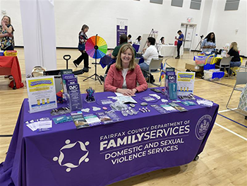 Linda McMillen at a tabling event