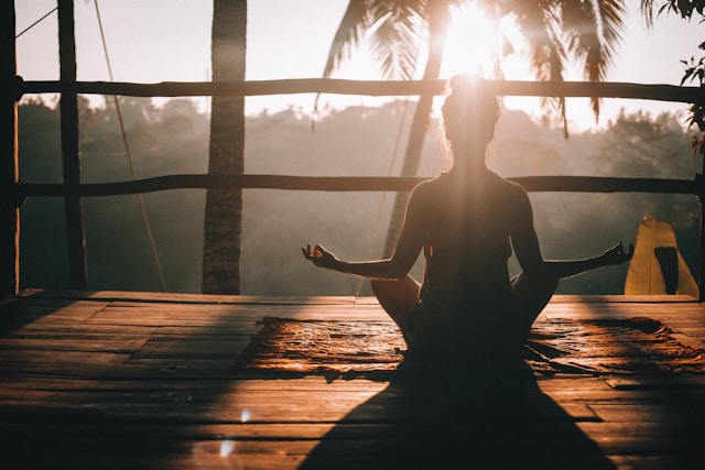morning yoga session over looking the Bali jungle