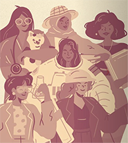 collage of women artwork
