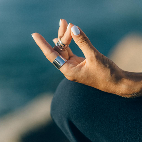 hand in meditation pose