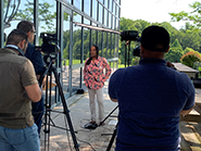 photo of Tanisha Cox doing an interview