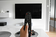 woman with remote