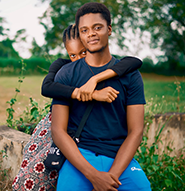 young couple hugging 