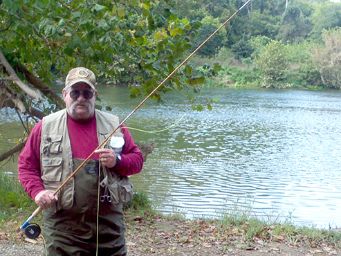 Mike Keel outside fishing