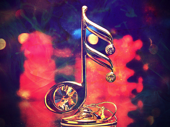 music note with colorful background