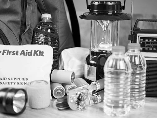 first aid kit and emergency preparedness supplies