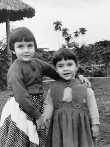 Mercedes Dash and sister at younger age