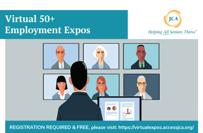 Virtual 50+ Employment Expo flyer graphic