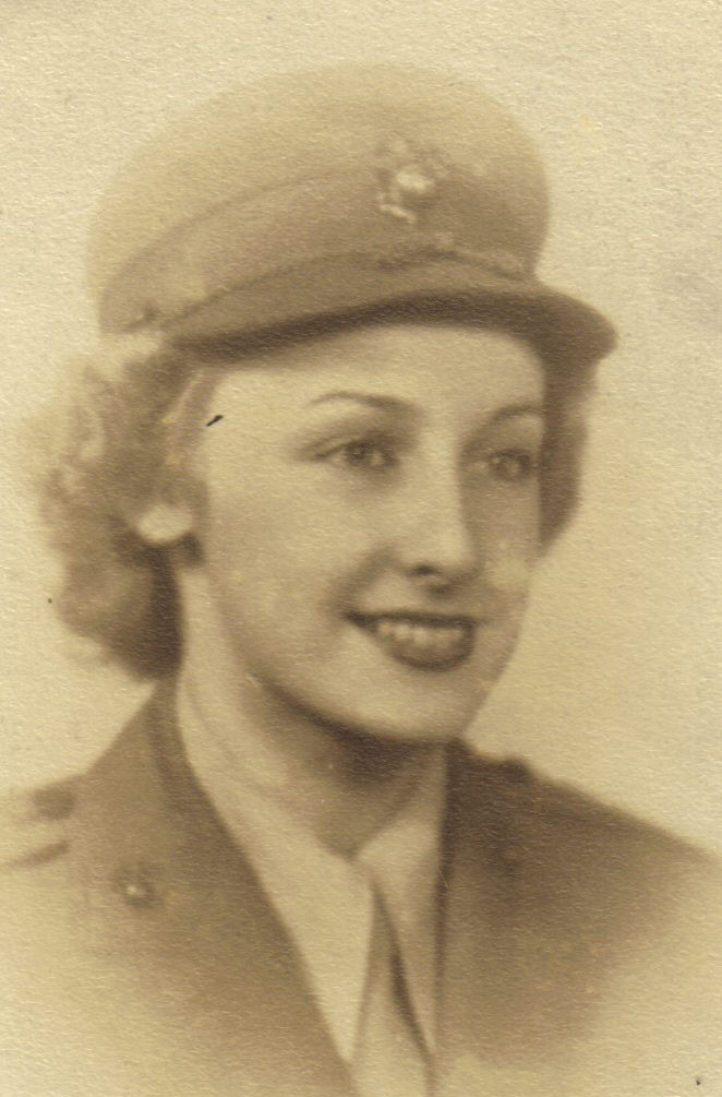 Photo of Mary Ann McKenzie, taken in 1945, in her Marine Corps uniform.