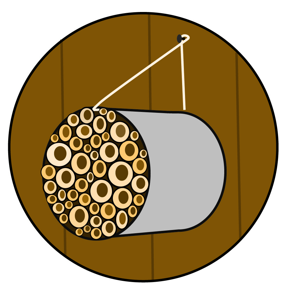 Illustration of a mason bee house