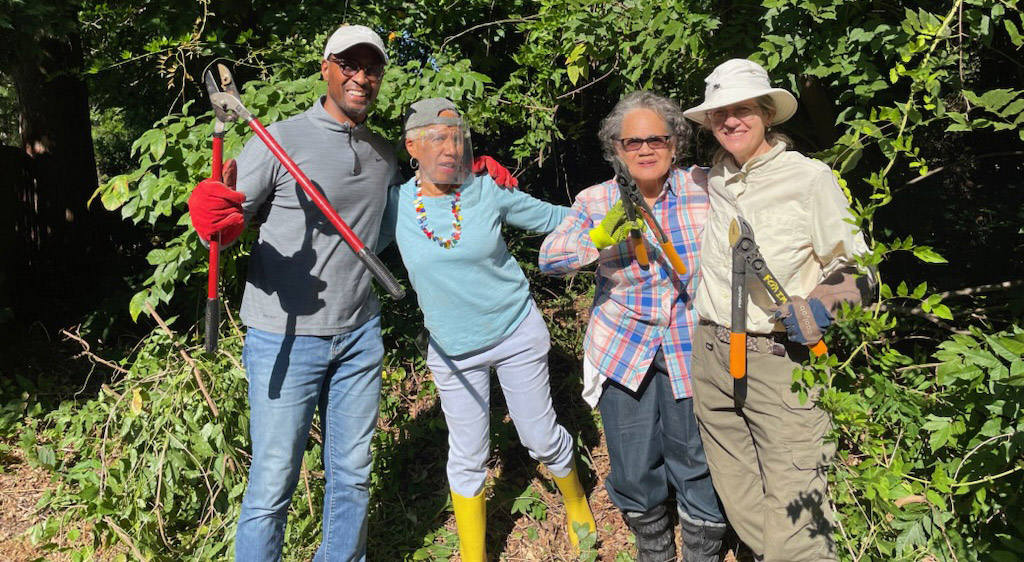 Photo of Antioch church members Derrick Savage, Anna Dixon, Beverly Wilson and Margaret Fisher.