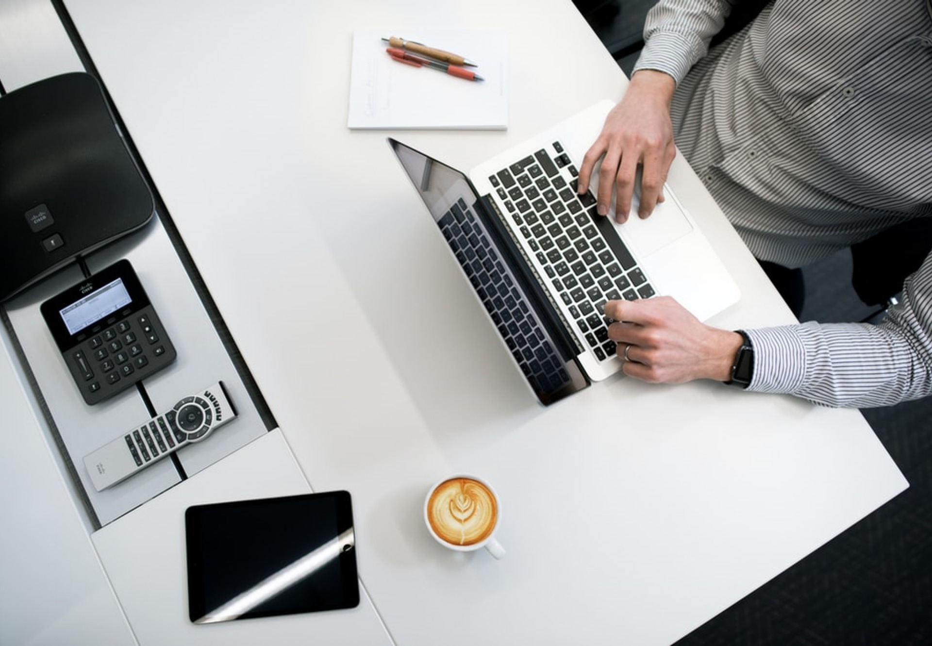 man working at computer