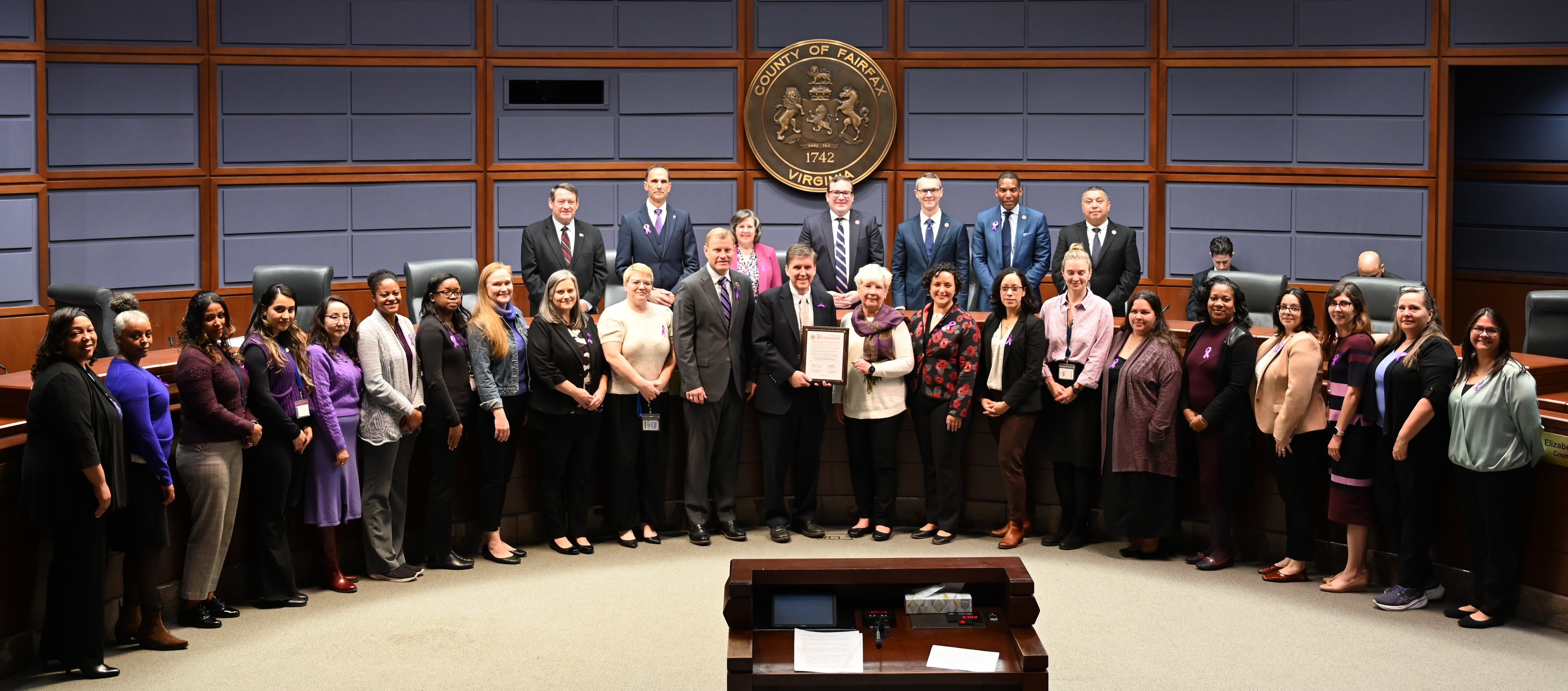 Photo of Caregivers Month Proclamation at Board of Supervisors Meeting