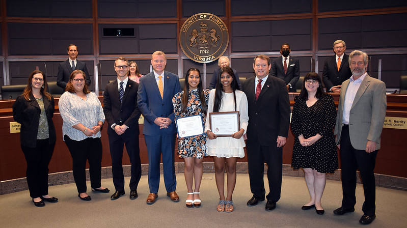 Photo of first place winners with Board of Supervisors and School Board member