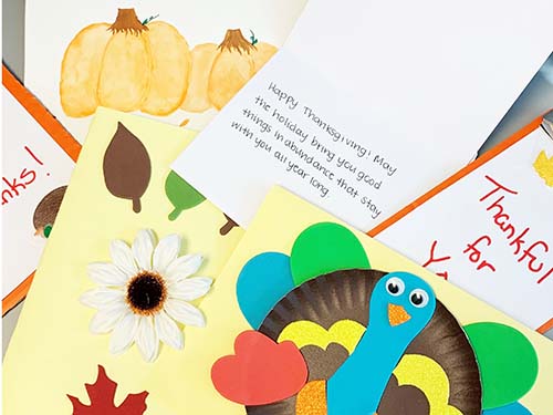 a variety of Thanksgiving cards
