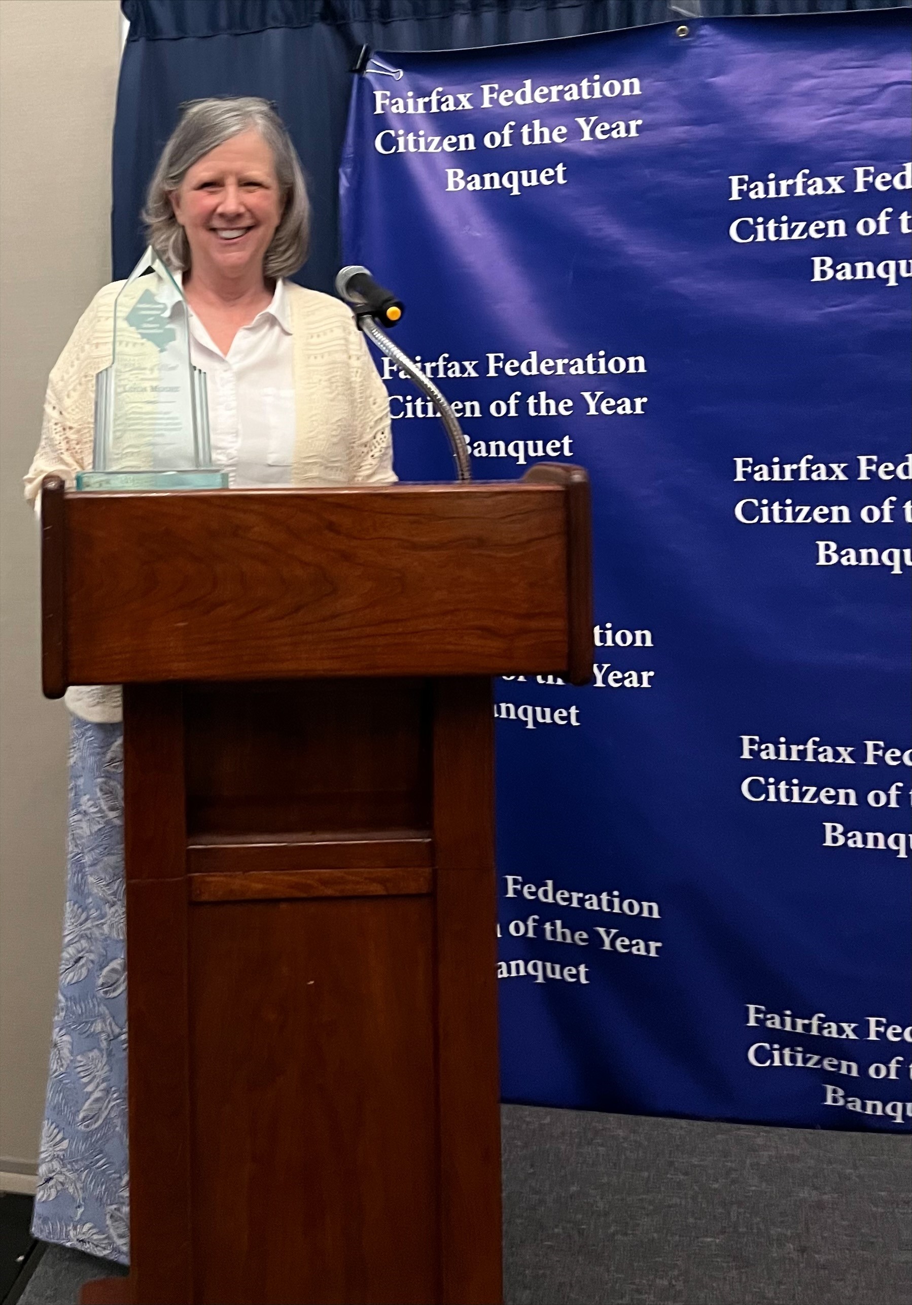 Linda Moore receiving Fairfax Citation of Merit 2023