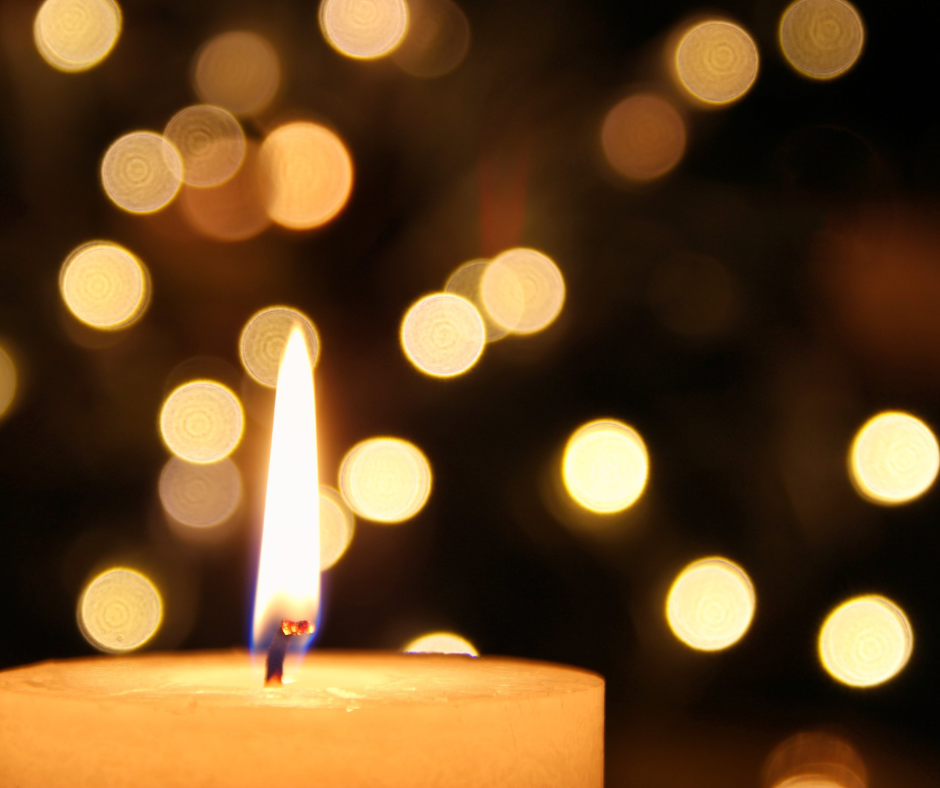 Candle with flame
