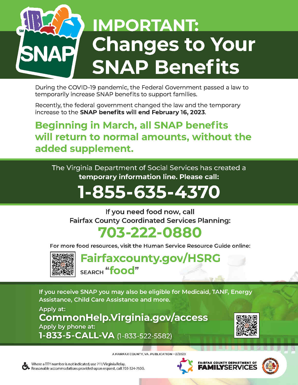 Changes to SNAP Benefits English