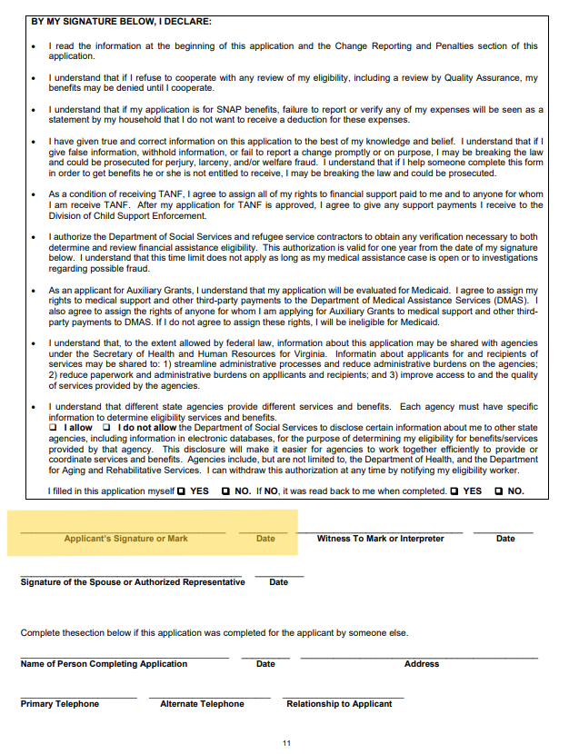 SNAP Signature Page English