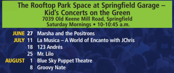 Springfield Kid's Concerts on the Green schedule.