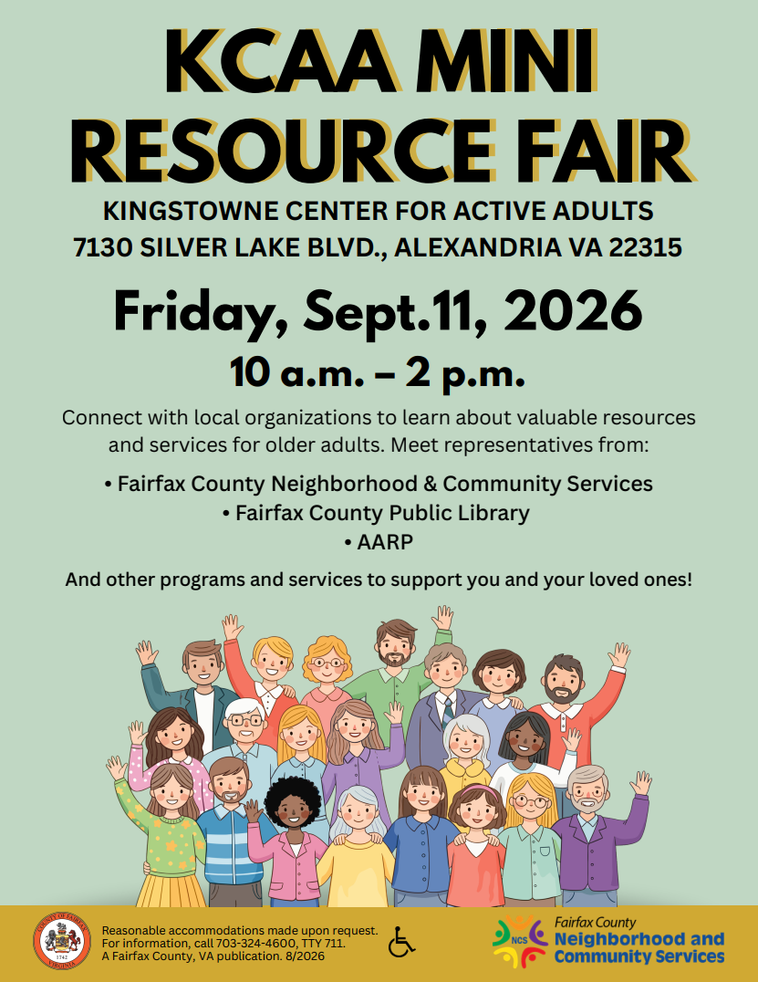 KCAA Mini Resource Fair. Friday, September 11, 2026. 10 a.m. to 2 p.m.