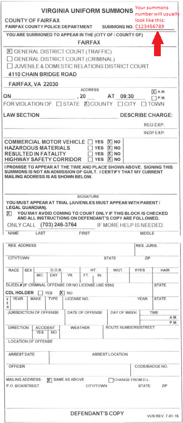 Prepayment of Tickets General District Court