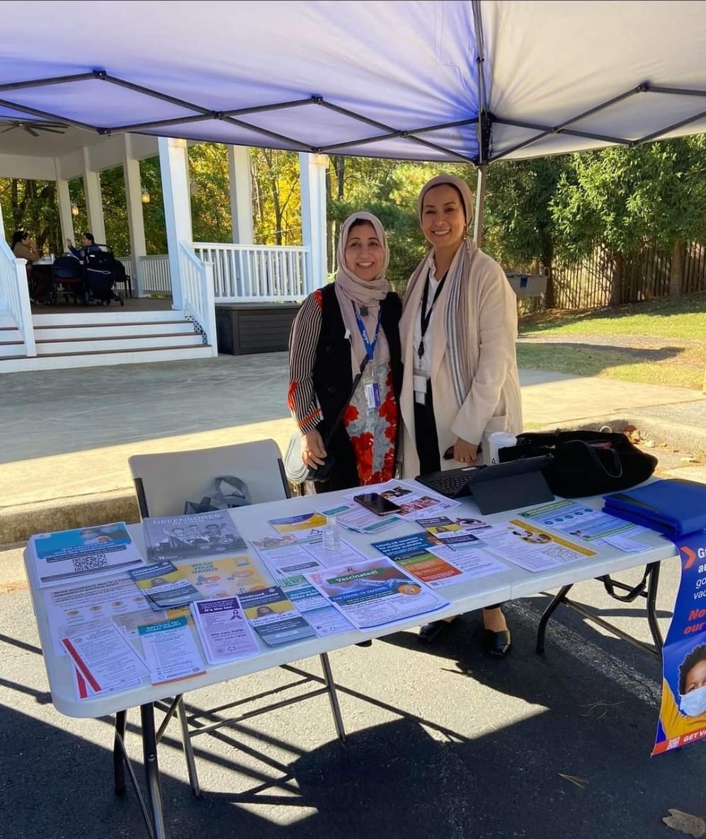Community health workers at ADAMS Center Mosque event