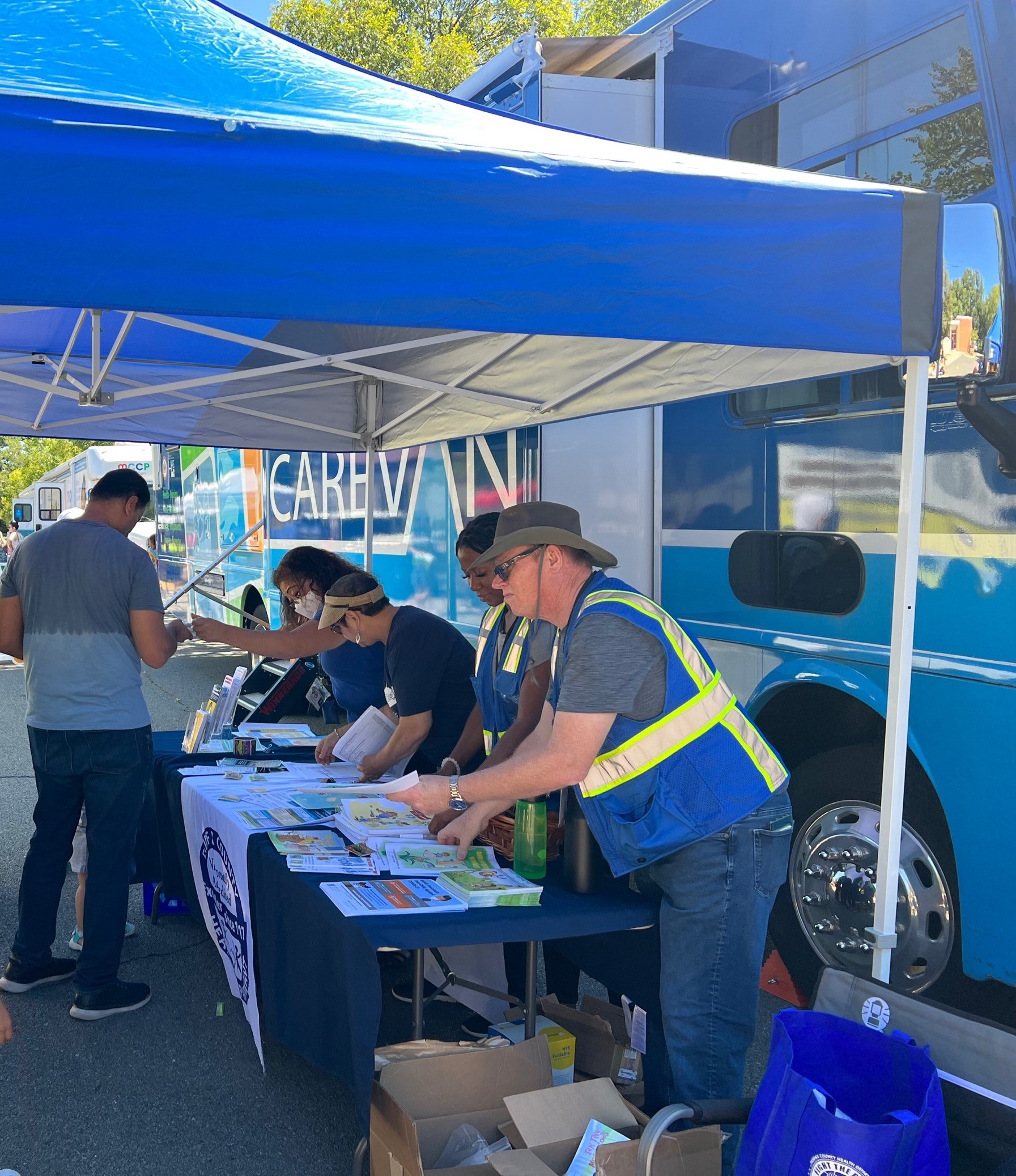 Community health workers at Bailey's Community Center back-to-school event