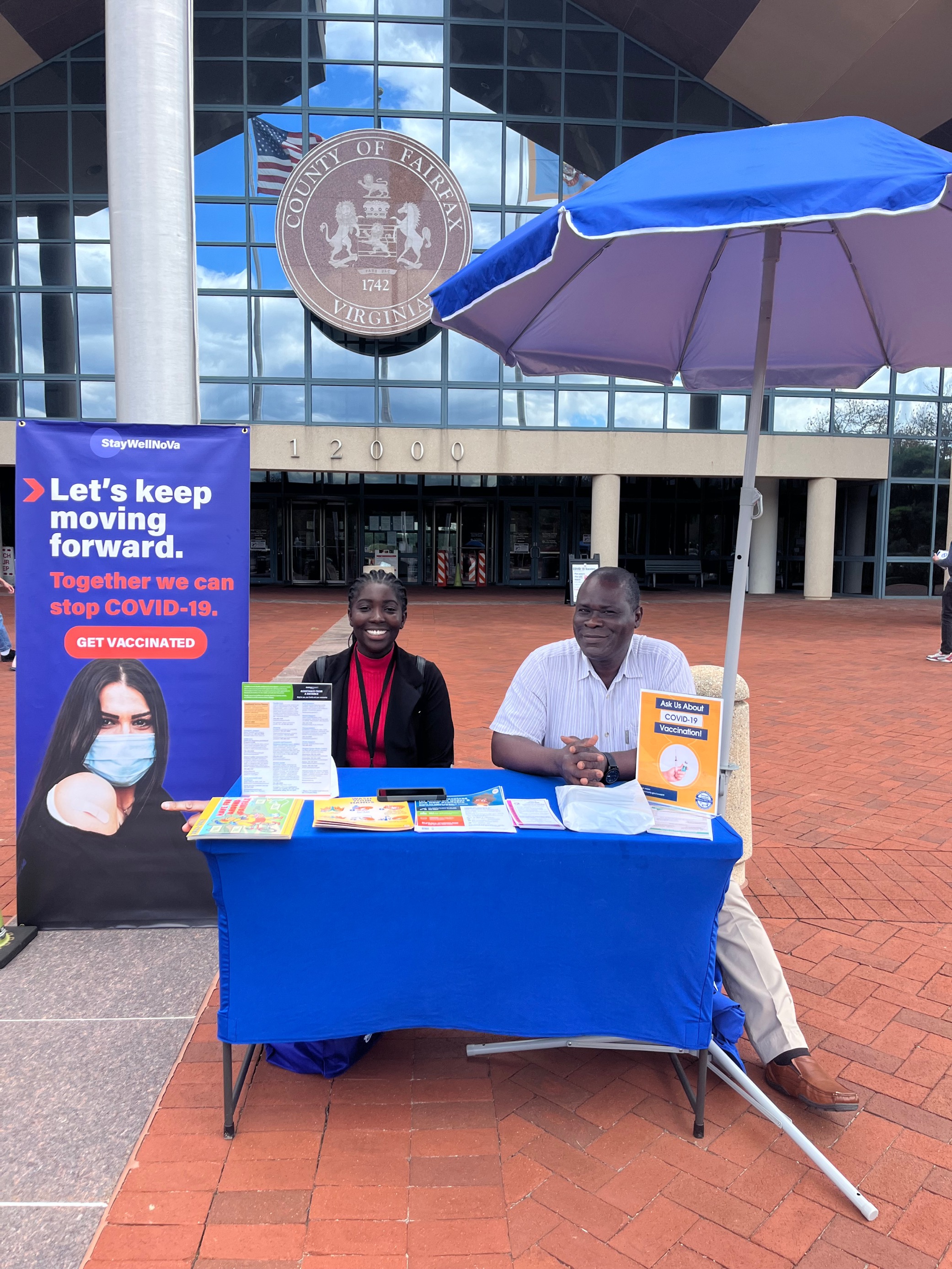 Community health workers table at Government Center