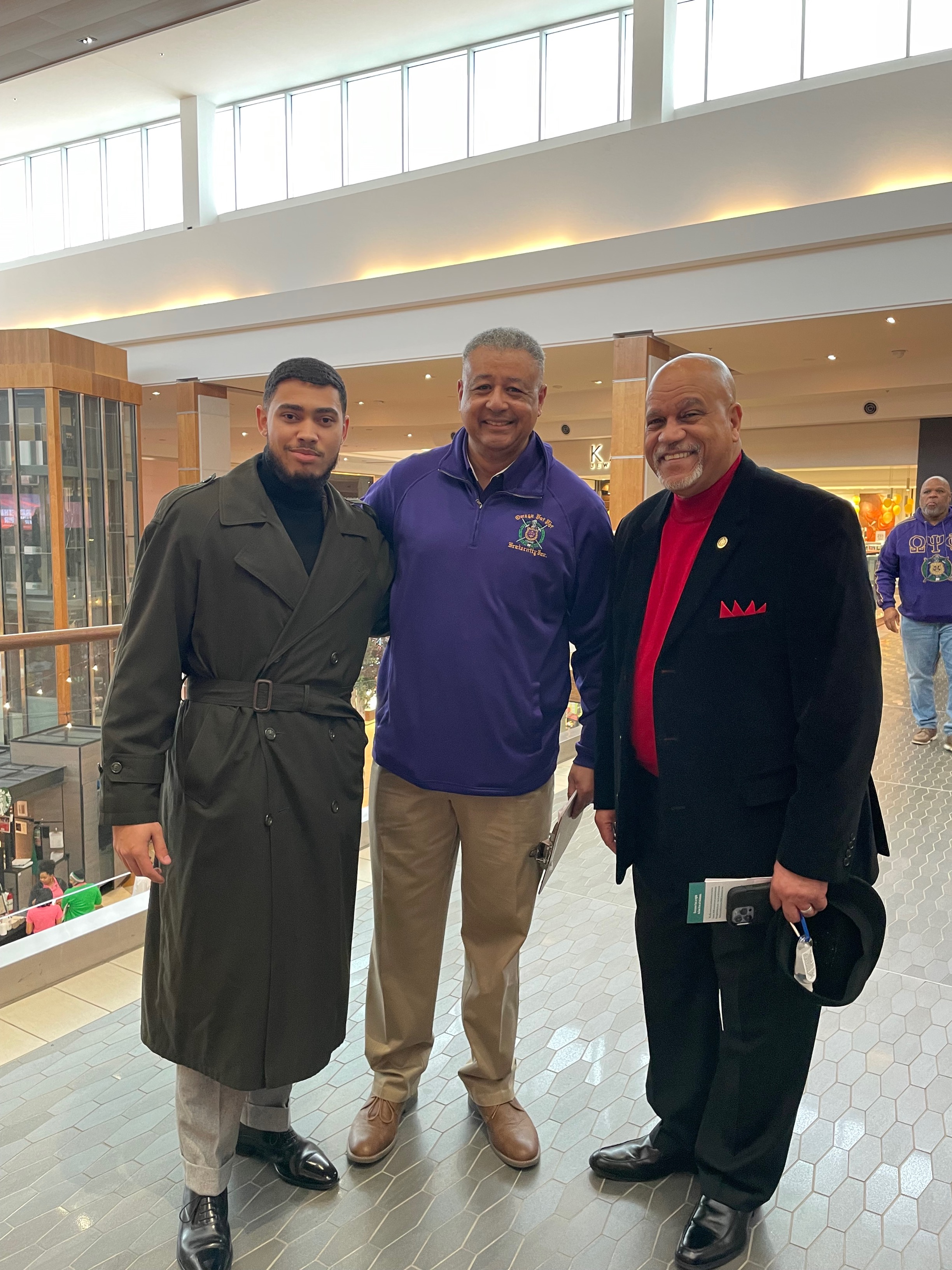 Anthony Mingo and members of Omega Psi Phi Fraternity