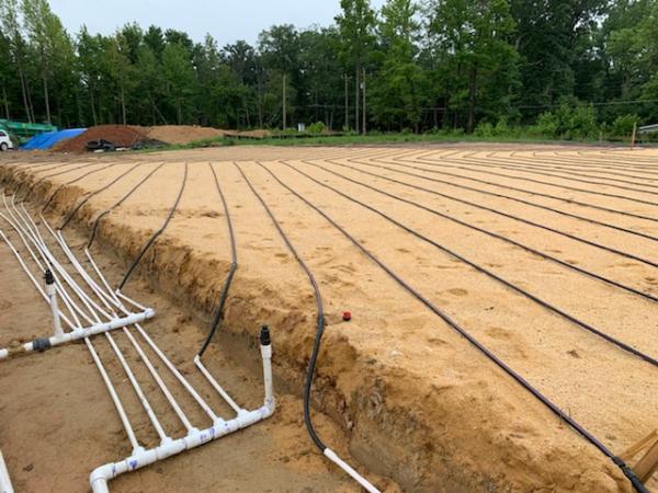 On site sewage field under development