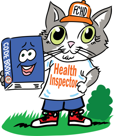 Reggie the code book and Cody the cat health inspector