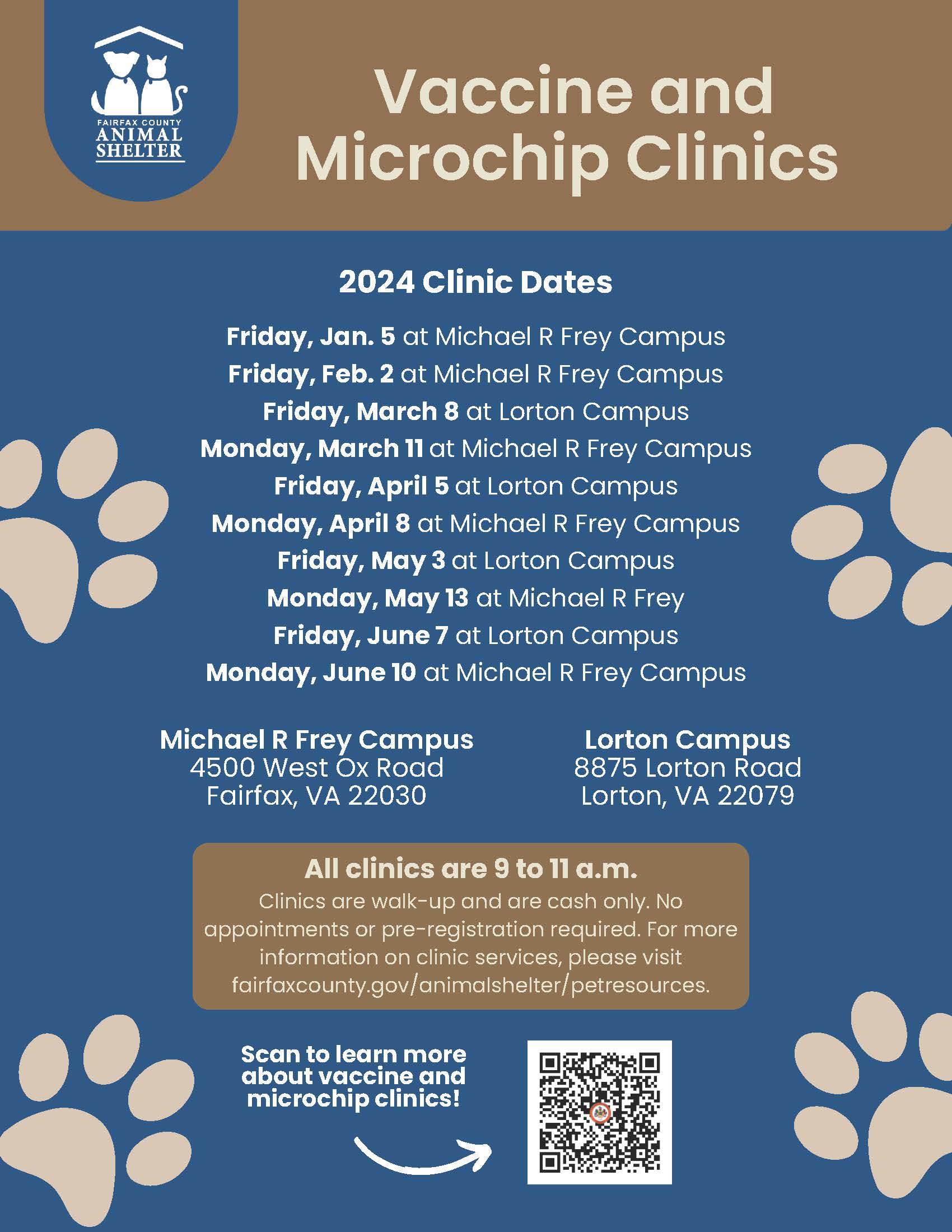 2024 Vaccine and microchip clinics