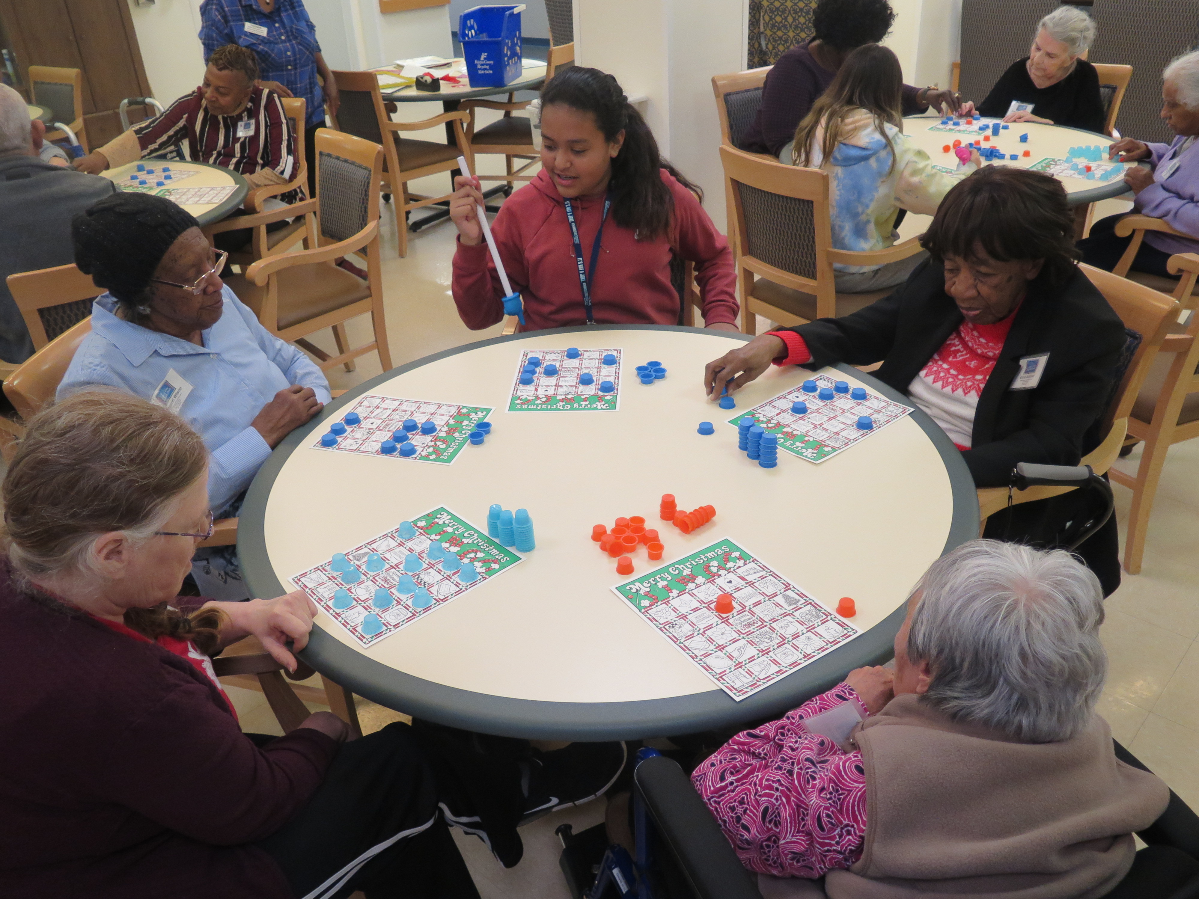 Seated activity at Herndon Harbor Adult Day Health Care