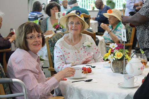 Two women having tea