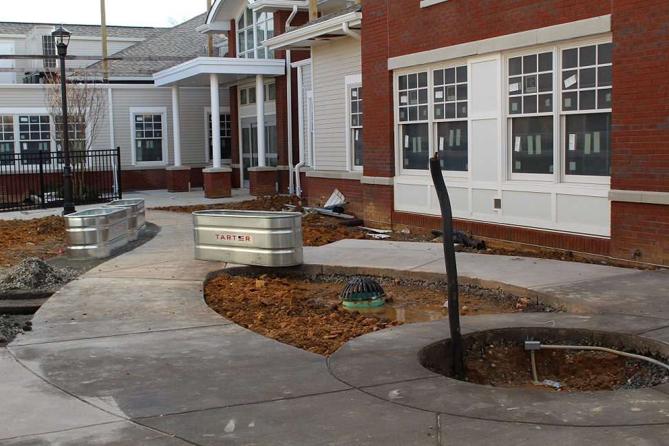 Garden and fountain