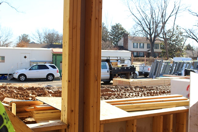 Construction photo of interior walking path of new Lewinsville Adult Day Health Care Center