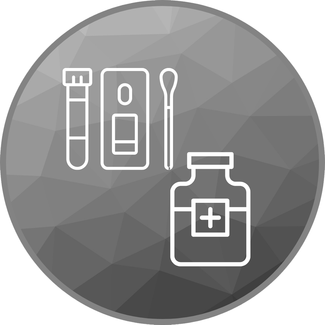 Covid-19 home test and medicine icons