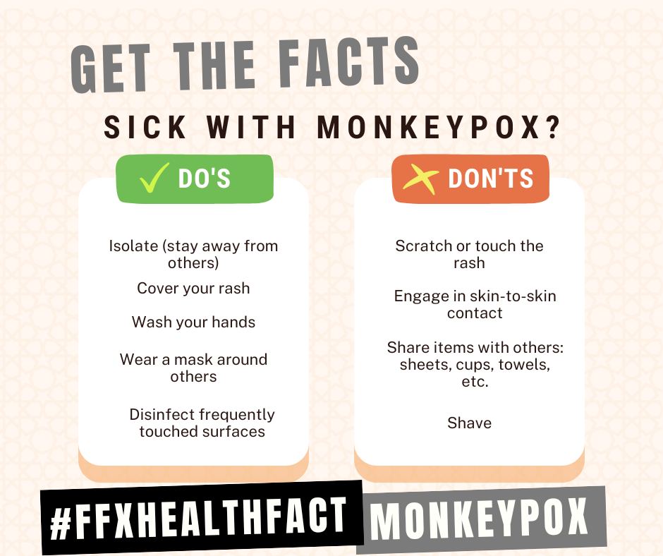 Monkeypox dos and donts graphic