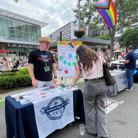 Mark O'Neil staffs an exhibit table