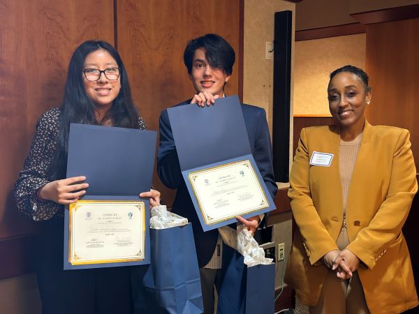 Brenda Ferrufino-Cruz and Connor Morgan with Dr. Michelle Roett, MD