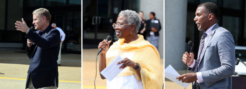Chairman Jeff McKay, Dr. Gloria Addo-Ayensu, Supervisor Rodney Lusk