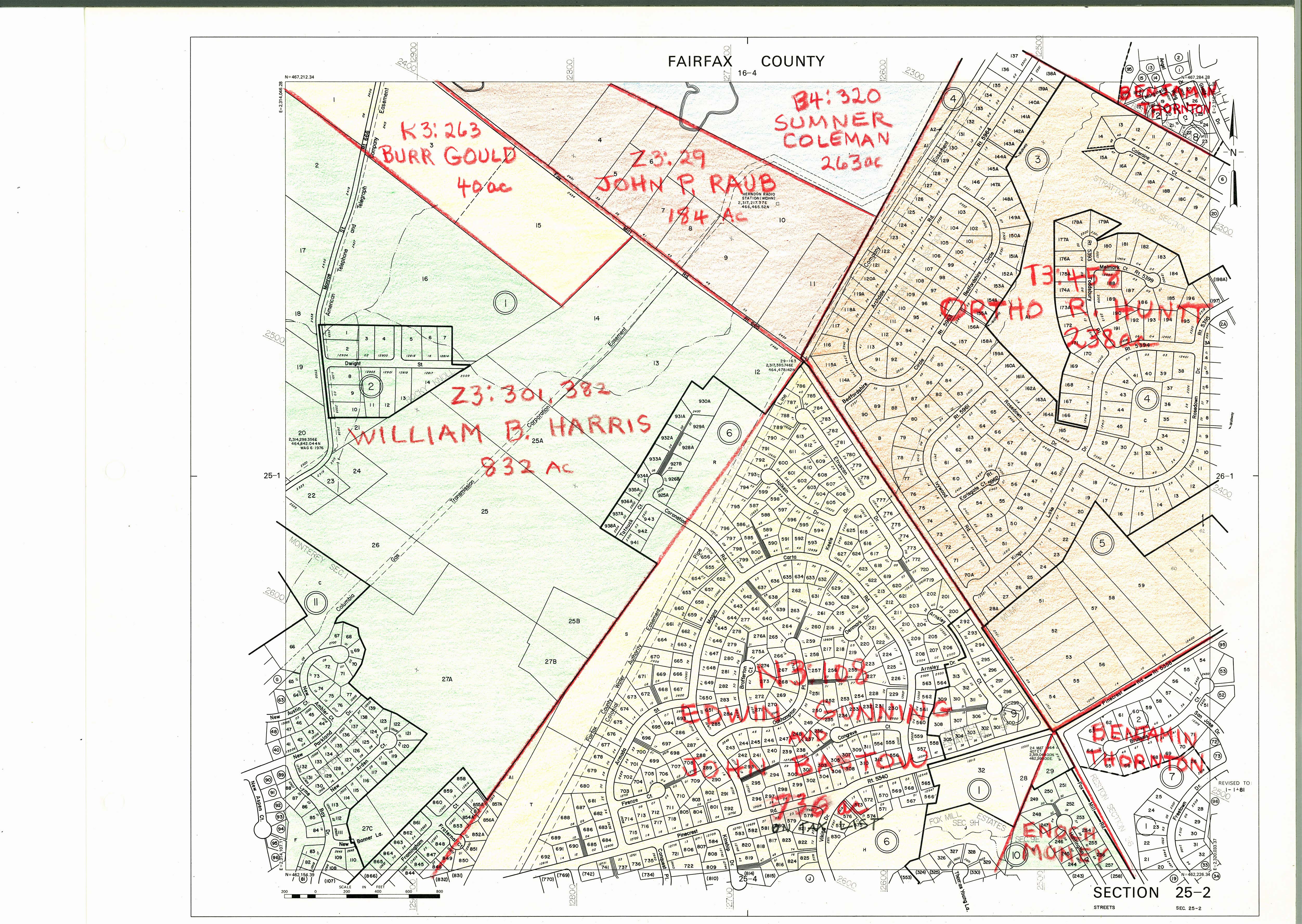 Fairfax County Plat Map 1860 Fairfax County Maps | History Commission