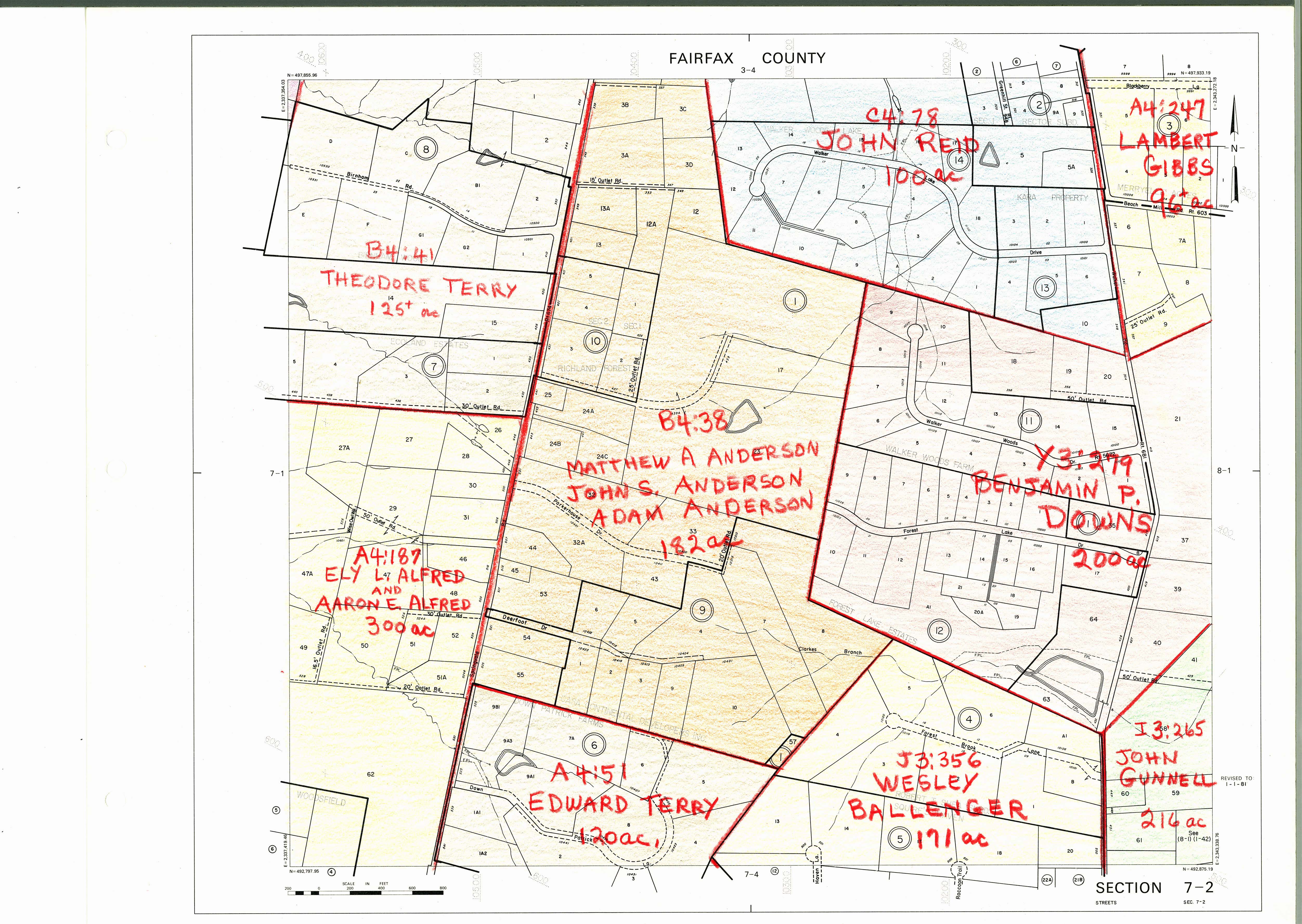 Fairfax County Plat Map 1860 Fairfax County Maps | History Commission