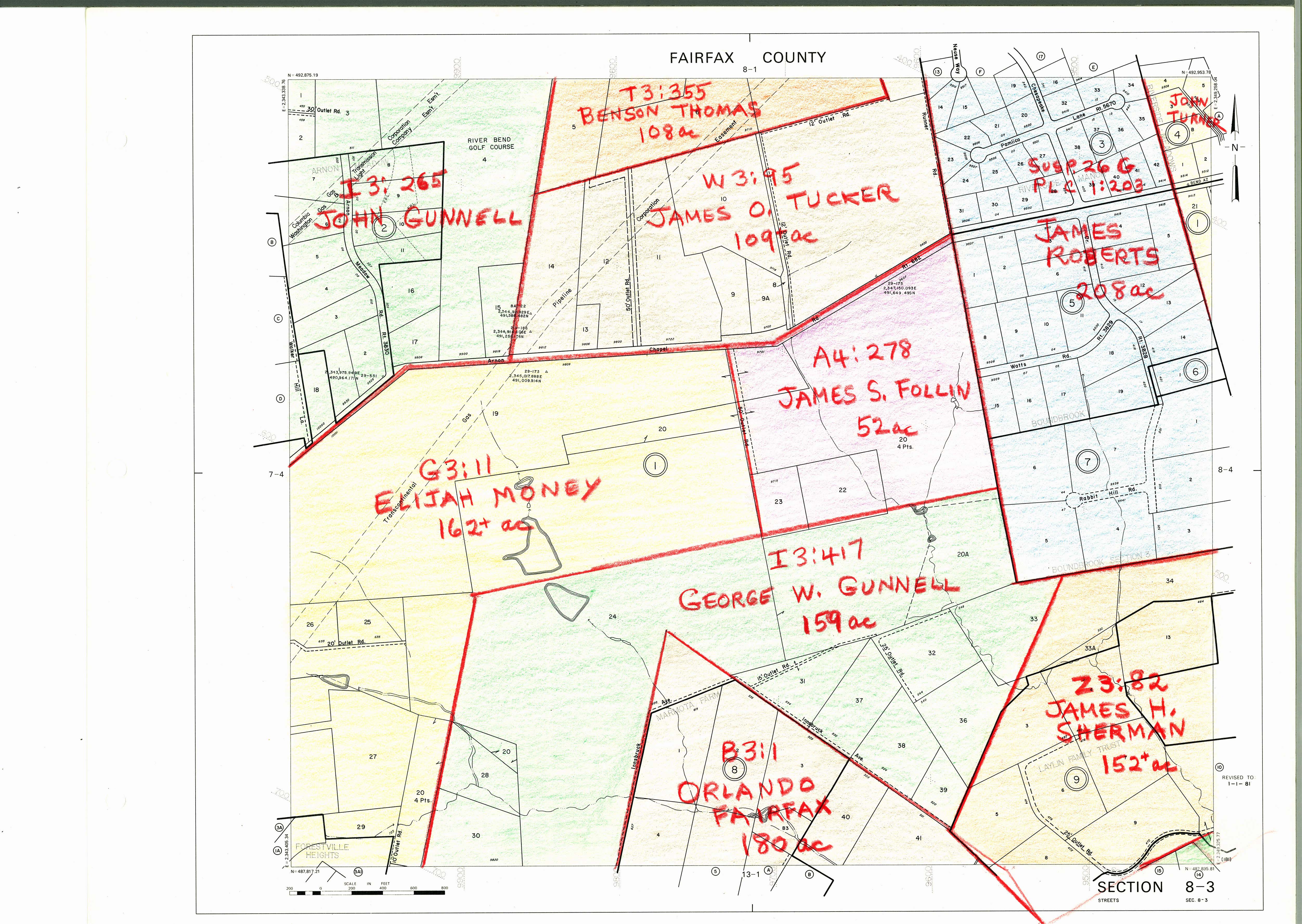 Fairfax County Plat Map 1860 Fairfax County Maps | History Commission