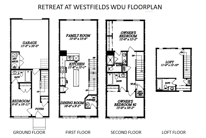 Retreat At Westfields Floorplans