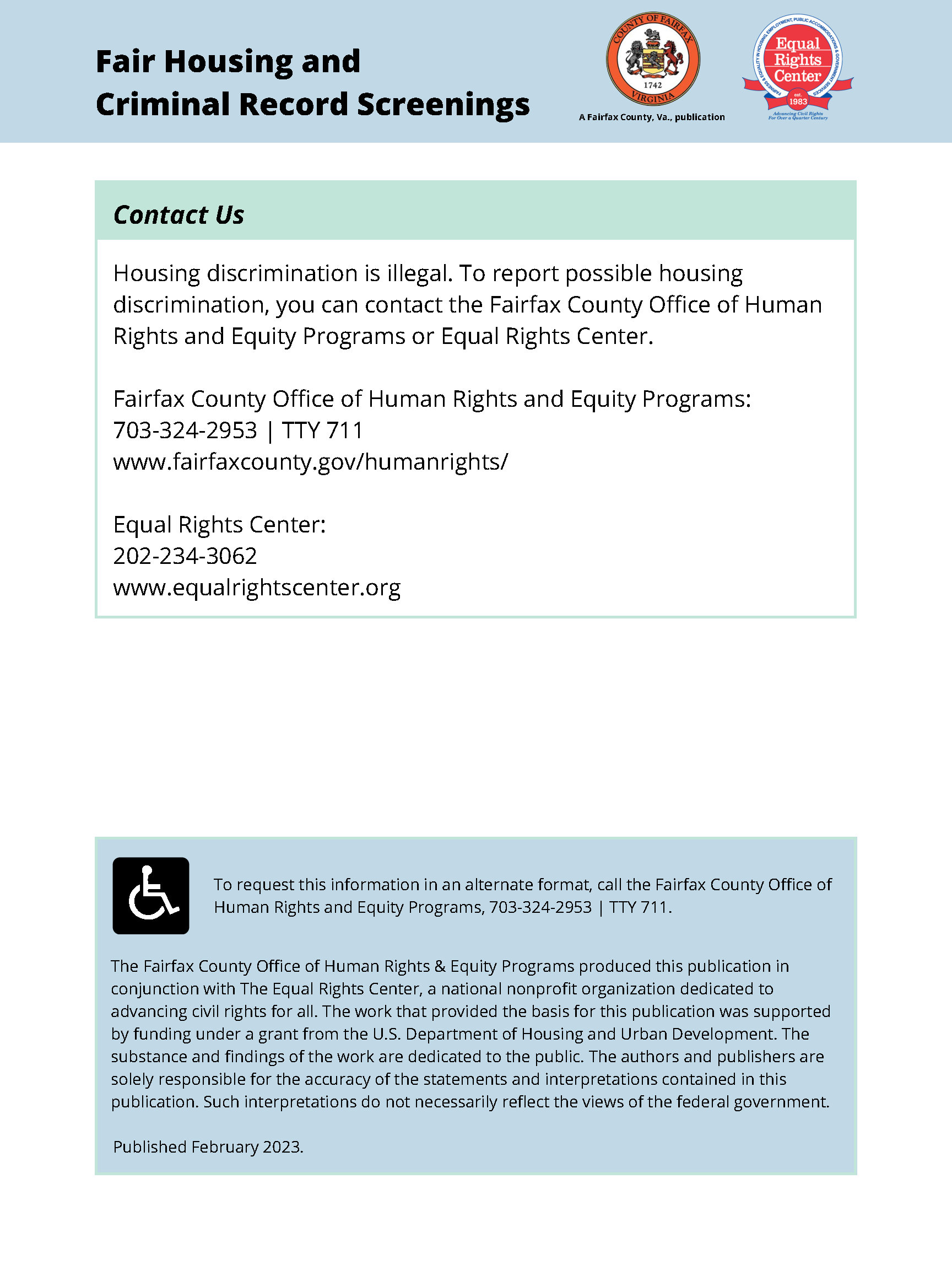 Fair Housing and Criminal Record Screenings