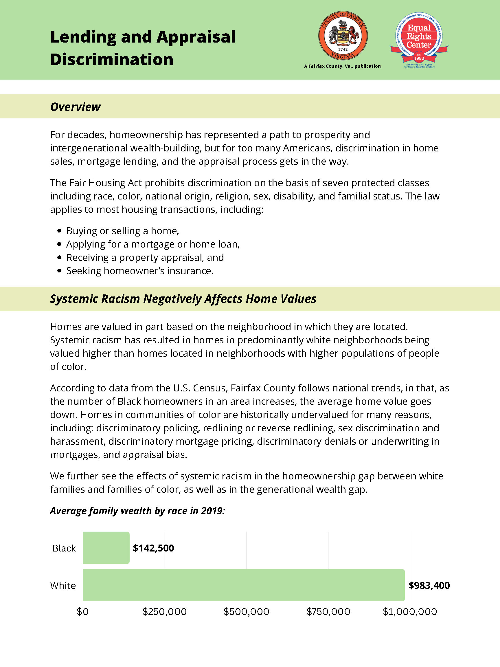 Fairfax Lending and Appraisal Discrimination