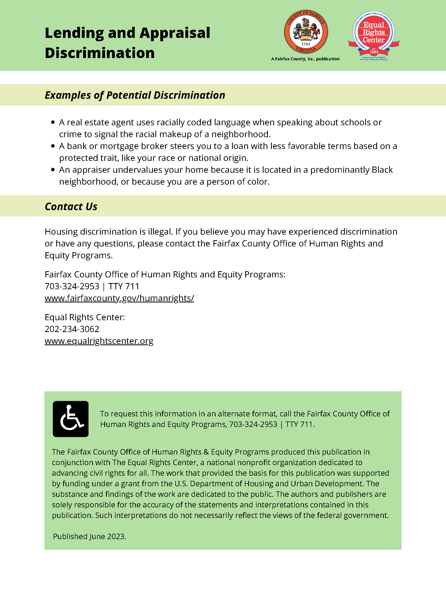 Fairfax Lending and Appraisal Discrimination