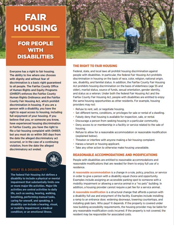 Fair Housing for People with Disabilities flyer cover